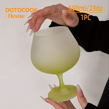 gradient frosted glass goblets, French stemware wine glasses, elegant juice cups Australia, designer drinkware home, stylish glassware gifts - Green - Size 700ml
