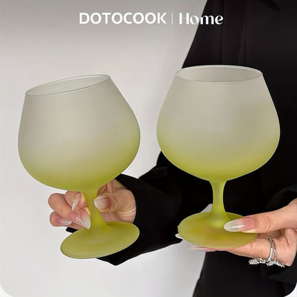 gradient frosted glass goblets, French stemware wine glasses, elegant juice cups Australia, designer drinkware home, stylish glassware gifts - Pink - Size 700ml
