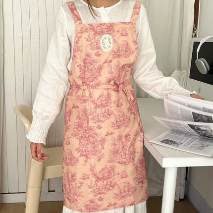 waterproof apron, ink-wash apron, drawstring apron, cafe apron, home apron, pet shop apron, anti-dust apron, australia apron - Blue - Size M