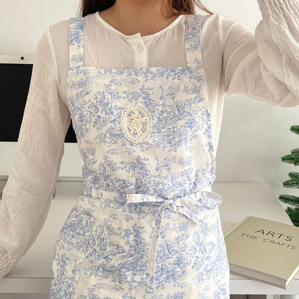 waterproof apron, ink-wash apron, drawstring apron, cafe apron, home apron, pet shop apron, anti-dust apron, australia apron - Light Brown - Size M