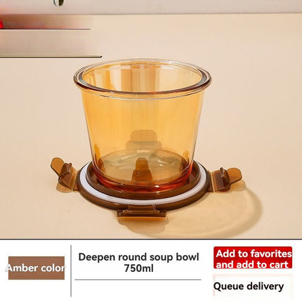 glass soup cup, airtight soup cup, microwave-safe soup cup, office lunch box, sealed food container, glass lunch box, soup container - Blue - Size 750ML-2PCS