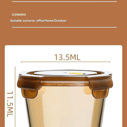 glass soup cup, airtight soup cup, microwave-safe soup cup, office lunch box, sealed food container, glass lunch box, soup container - Navy - Size 750ML-2PCS