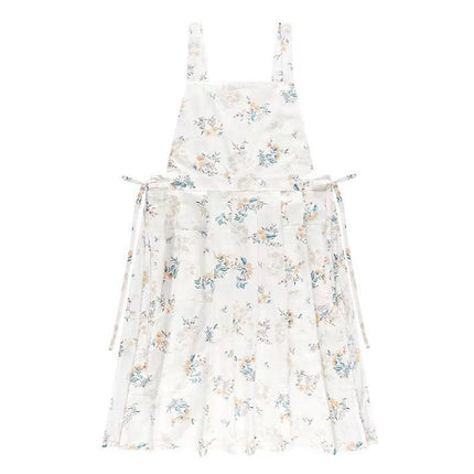 sleeveless apron, bib apron, apron with pockets, kitchen apron, baking apron, pet care apron, art apron, nail art apron, milk tea apron, Australian apron, home cook apron, craft apron - Blue Flowers - Size M