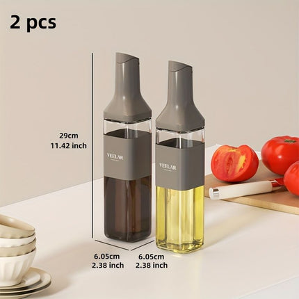 automatic opening glass bottles, oil bottles, condiment bottles, kitchen storage, soy sauce bottles, vinegar bottles, Australian kitchen - Beige - Size 500ml