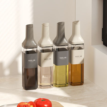 automatic opening glass bottles, oil bottles, condiment bottles, kitchen storage, soy sauce bottles, vinegar bottles, Australian kitchen - Beige - Size 500ml
