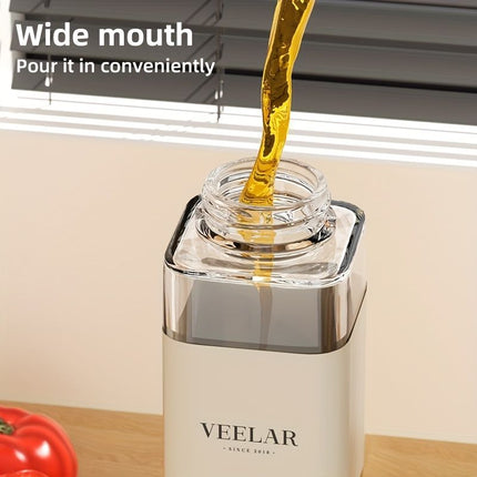automatic opening glass bottles, oil bottles, condiment bottles, kitchen storage, soy sauce bottles, vinegar bottles, Australian kitchen - Beige - Size 500ml
