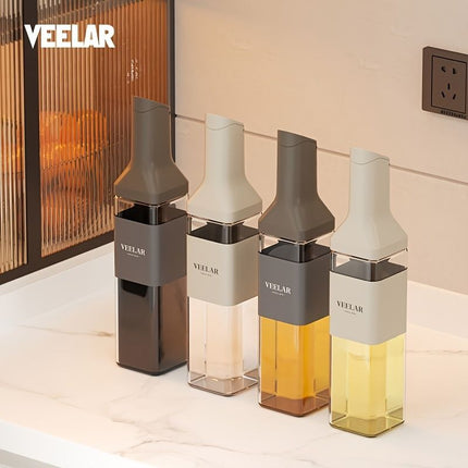 automatic opening glass bottles, oil bottles, condiment bottles, kitchen storage, soy sauce bottles, vinegar bottles, Australian kitchen - Beige - Size 500ml