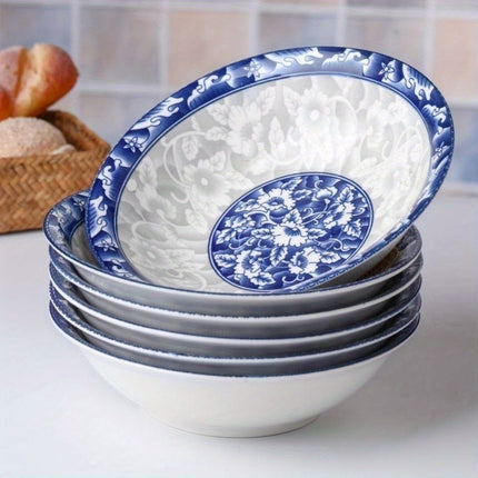 Blue and White Porcelain Bowl, Soup Bowl (Size 2pcs)