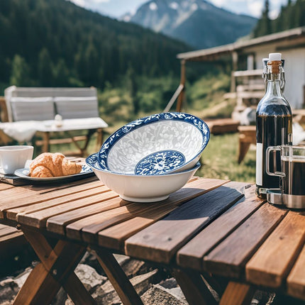 Blue and White Porcelain Bowl, Soup Bowl (Size 2pcs)