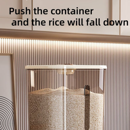 rice storage container, moisture-proof container, sealed food storage, flour storage, grain storage, pet food storage, bulk food container, airtight food container, pantry organization, Australian kitchen storage - White and transparent - Size 23L