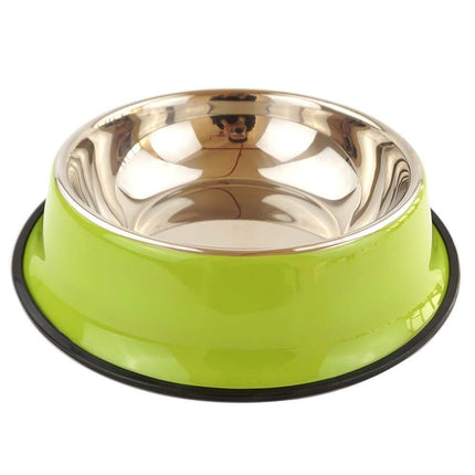 stainless steel pet bowls, non-slip dog bowls, large dog food bowls, cat bowls, pet food bowl, dog bowl large capacity, cat feeding bowl, durable pet bowls, anti-skid pet dishes, pet feeding products Australia - Yellow - Size 34CM