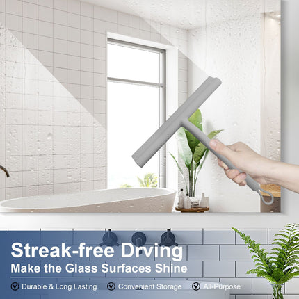 silicone wiper, all-purpose cleaner, glass cleaner, car window cleaner, bathroom glass cleaner, kitchen counter cleaner, window squeegee, household cleaning tool, commercial cleaning tool, streak-free wiper - Black - Size 2PCS