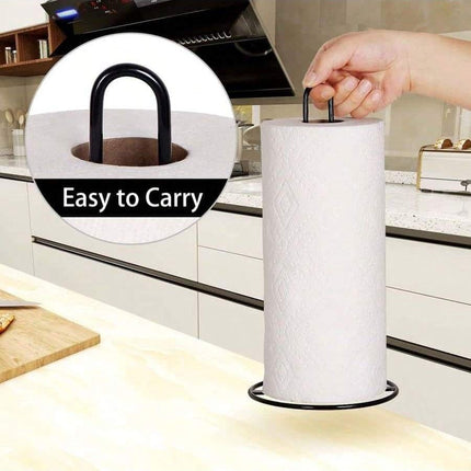 paper towel holder, plastic wrap stand, iron kitchen organizer, removable holder, easy-carry kitchen item, kitchen countertop organizer, gift for home cook - White - Size 1PCS