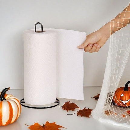 paper towel holder, plastic wrap stand, iron kitchen organizer, removable holder, easy-carry kitchen item, kitchen countertop organizer, gift for home cook - White - Size 1PCS