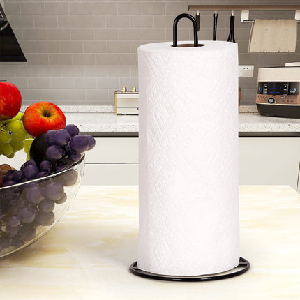 paper towel holder, plastic wrap stand, iron kitchen organizer, removable holder, easy-carry kitchen item, kitchen countertop organizer, gift for home cook - White - Size 1PCS