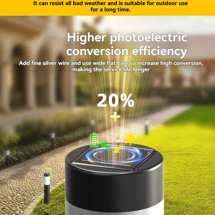 solar lawn lights, stainless steel outdoor lights, 3-LED garden lights, waterproof outdoor lights, modern outdoor lighting, cylindrical solar lights, Australian outdoor lights - Silver white light - Size 2PCS