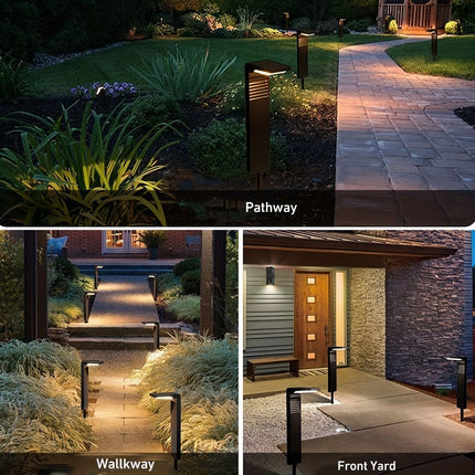 solar path lights, 2-pack, warm white cool white, four lighting modes, outdoor lighting, garden lights, driveway lights, lawn lights, Australian outdoor decor, eco-friendly path lights - Black - Size 2pcs