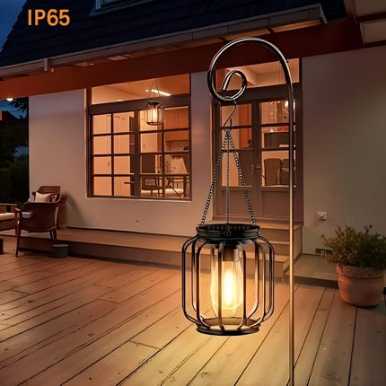 Solar Outdoor Hanging Lanterns, Metal Lanterns for Garden (Size 2PCS)