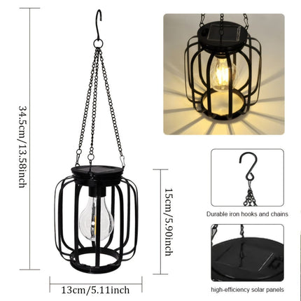 Solar Outdoor Hanging Lanterns, Metal Lanterns for Garden (Size 2PCS)