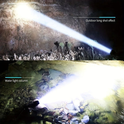LED diving flashlight, high-lumen flashlight, 26650 battery flashlight, professional diving flashlight, multi-mode flashlight, anti-slip flashlight, underwater torch, outdoor lighting, Australia - Black - Size ç™½å…‰