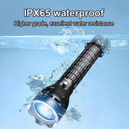 LED diving flashlight, high-lumen flashlight, 26650 battery flashlight, professional diving flashlight, multi-mode flashlight, anti-slip flashlight, underwater torch, outdoor lighting, Australia - Black - Size ç™½å…‰