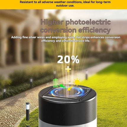 Solar Lawn Lights Stainless Steel Outdoor Lights 3-LED Garden Lights Waterproof - Black warm light - Size 2PCS