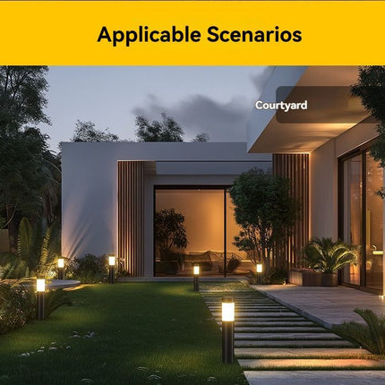 Solar Lawn Lights Stainless Steel Outdoor Lights 3-LED Garden Lights Waterproof - Black with white light - Size 1PCS