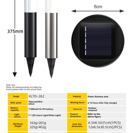 Solar Lawn Lights Stainless Steel Outdoor Lights 3-LED Garden Lights Waterproof - Silver - toned warm light - Size 1PCS
