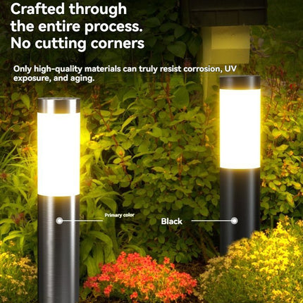 Solar Lawn Lights Stainless Steel Outdoor Lights 3-LED Garden Lights Waterproof - Silver white light - Size 1PCS