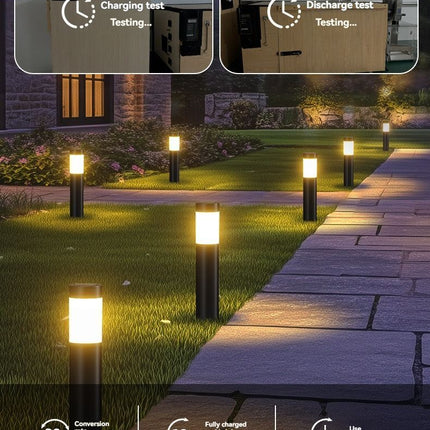 Solar Lawn Lights Stainless Steel Outdoor Lights 3-LED Garden Lights Waterproof - Silver white light - Size 1PCS