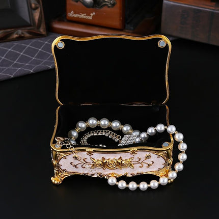 Pearl Enamel Jewelry Box, Red Enamel Jewelry Box, Gold-Plated Jewelry Box, Home Decor, Jewelry Storage, Luxury Gift, Australian Gift, Dressing Table Decor - Blue - Size L