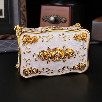 Pearl Enamel Jewelry Box, Red Enamel Jewelry Box, Gold-Plated Jewelry Box, Home Decor, Jewelry Storage, Luxury Gift, Australian Gift, Dressing Table Decor - Blue - Size L