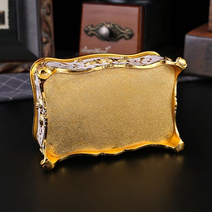 Pearl Enamel Jewelry Box, Red Enamel Jewelry Box, Gold-Plated Jewelry Box, Home Decor, Jewelry Storage, Luxury Gift, Australian Gift, Dressing Table Decor - Blue - Size L
