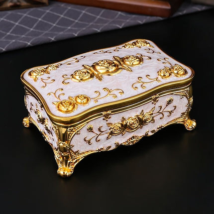 Pearl Enamel Jewelry Box, Red Enamel Jewelry Box, Gold-Plated Jewelry Box, Home Decor, Jewelry Storage, Luxury Gift, Australian Gift, Dressing Table Decor - Green - Size L