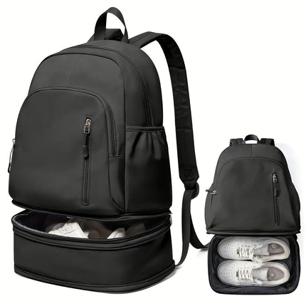 Travel Backpack Shoe Compartment Durable Backpack Travel Accessories Carry-On - Black - Size Regular
