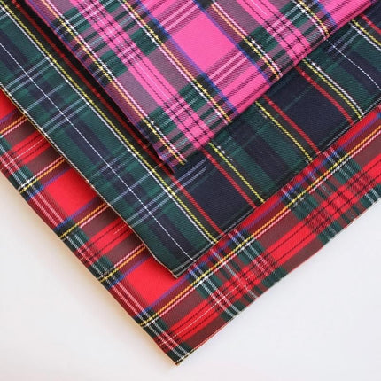 polyester woven fabric, plaid fabric, Christmas red green fabric, twill fabric, jacquard check fabric, fabric for bags, fabric for shoes, fabric for hats, fabric for pet decorations, festive fabric, holiday craft fabric, DIY fabric Australia - Pink - Size