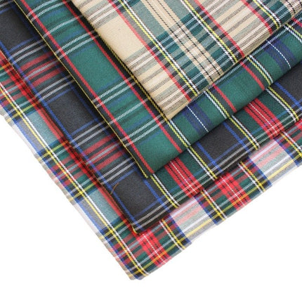 polyester woven fabric, plaid fabric, Christmas red green fabric, twill fabric, jacquard check fabric, fabric for bags, fabric for shoes, fabric for hats, fabric for pet decorations, festive fabric, holiday craft fabric, DIY fabric Australia - Red - Size