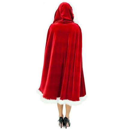 Christmas Cape Adult Cape Santa Claus Cloak Red Velvet (Size 95CM)