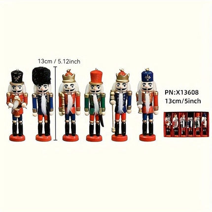 Nutcracker Soldier Figurine Set, Christmas Decorations (Size 6pcs)