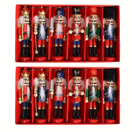 Nutcracker Soldier Figurine Set, Christmas Decorations (Size 6pcs)