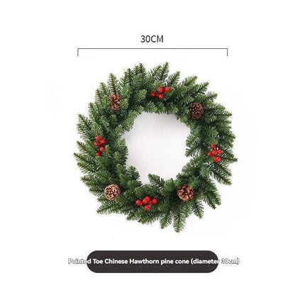 Christmas wreath, artificial wreath, red berries, pine cones, 30CM wreath, Christmas decoration, festive home decor, wreath for door, holiday centrepiece - Red - Size 50CM