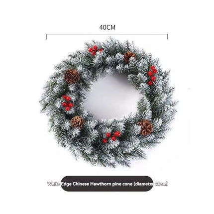 Christmas wreath, artificial wreath, red berries, pine cones, 30CM wreath, Christmas decoration, festive home decor, wreath for door, holiday centrepiece - Red - Size 50CM