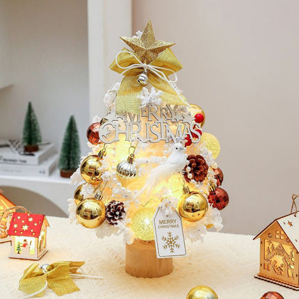 Mini Desktop Christmas Tree, Flocked Pink Christmas Tree (Size 5)