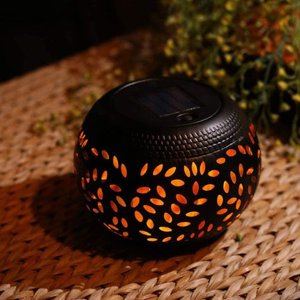 solar lamp, outdoor solar light, iron hollow out lamp, courtyard decor, garden lighting, camping light, landscape lamp, Christmas decoration, eco-friendly light - White - Size L