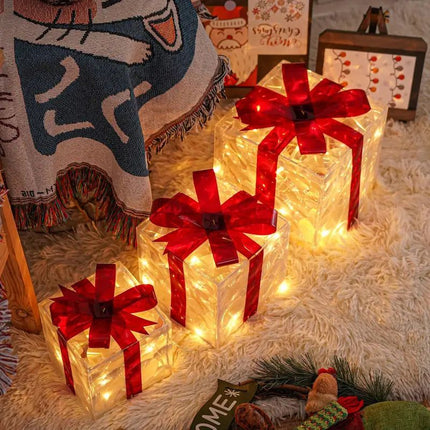Christmas Gift Box, LED Decorative Lights (Size 1)