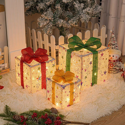 Christmas Gift Box, LED Decorative Lights (Size 2)