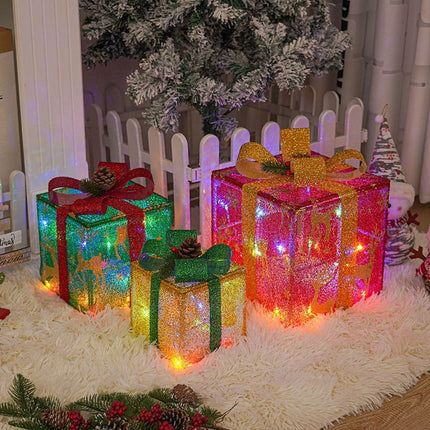 Christmas Gift Box, LED Decorative Lights (Size 4)
