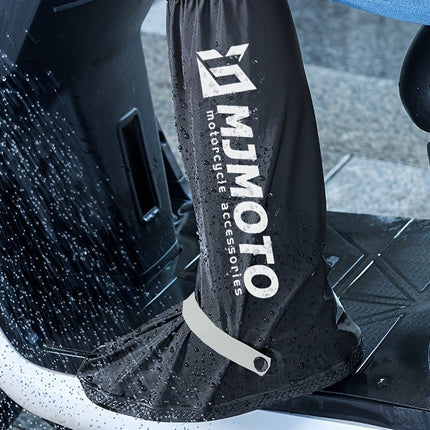 waterproof rain boot covers, non-slip boot covers, thickened boot covers, high-tube rain boot covers, camping rain gear, rainy day footwear, outdoor rain protection - Black - Size S