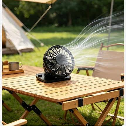 solar charging fan, camping fan, USB charging fan, 3-speed fan, adjustable angle fan, outdoor fan, portable fan, eco-friendly fan, Australian camping gear - Black - Size 2pcs