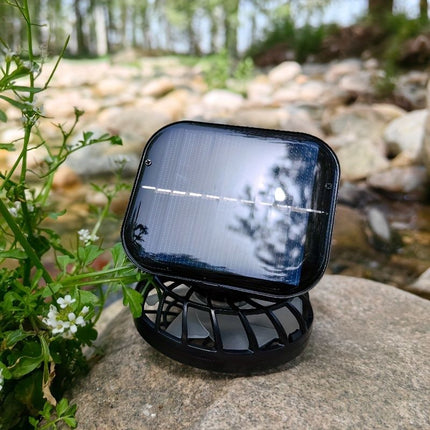 solar charging fan, camping fan, USB charging fan, 3-speed fan, adjustable angle fan, outdoor fan, portable fan, eco-friendly fan, Australian camping gear - Black - Size 2pcs